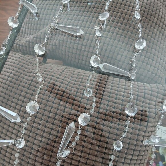 Pottery Barn Vintage Chirstmas Glass Garland Clear - Picture 3 of 5